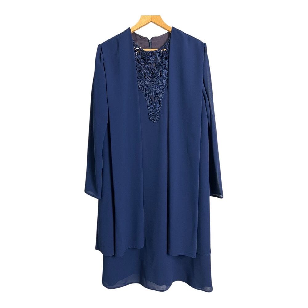 Vintage Scott McClintock Dress Blue Women's 14 Retro Cocktail Mature Formal